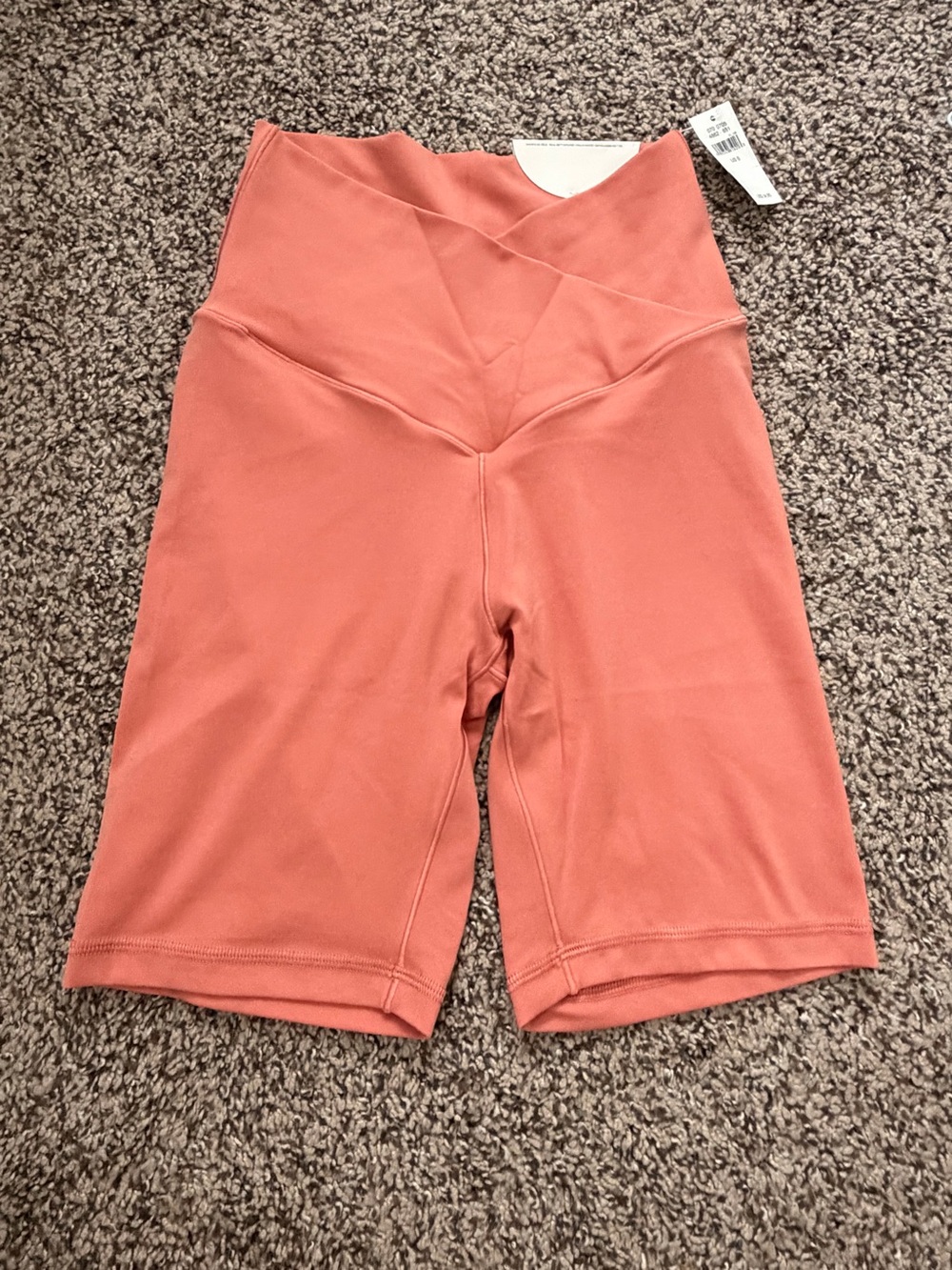 aerie High-Rise V waist Bike Shorts in Dusty Coral
